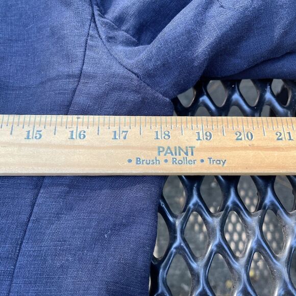 J. CREW Rhodes Navy Blue Blazer 100% Linen Nautical Crest Gold Buttons Size 6 - Picture 11 of 16